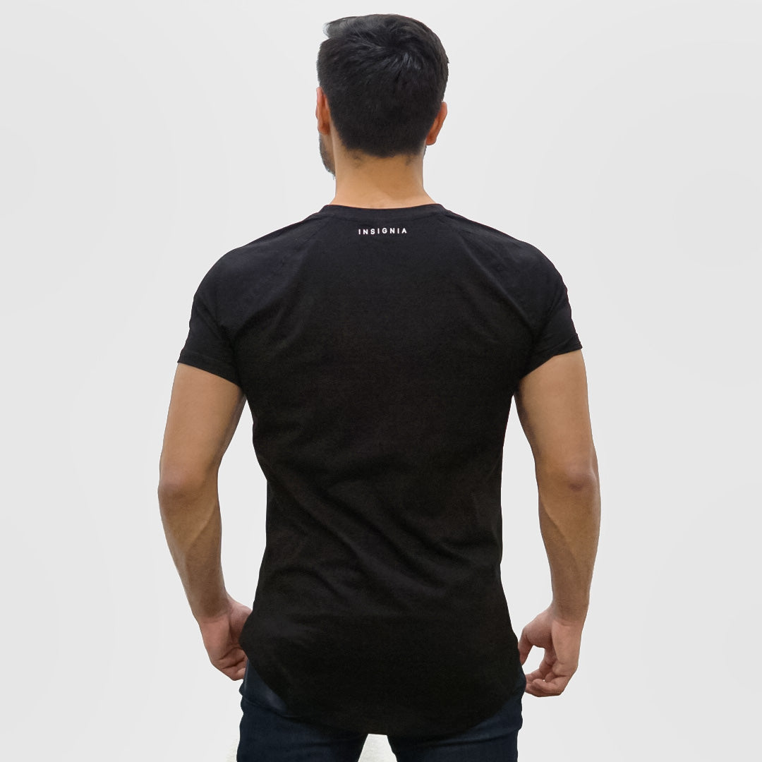 Black Retro Scoop Tee