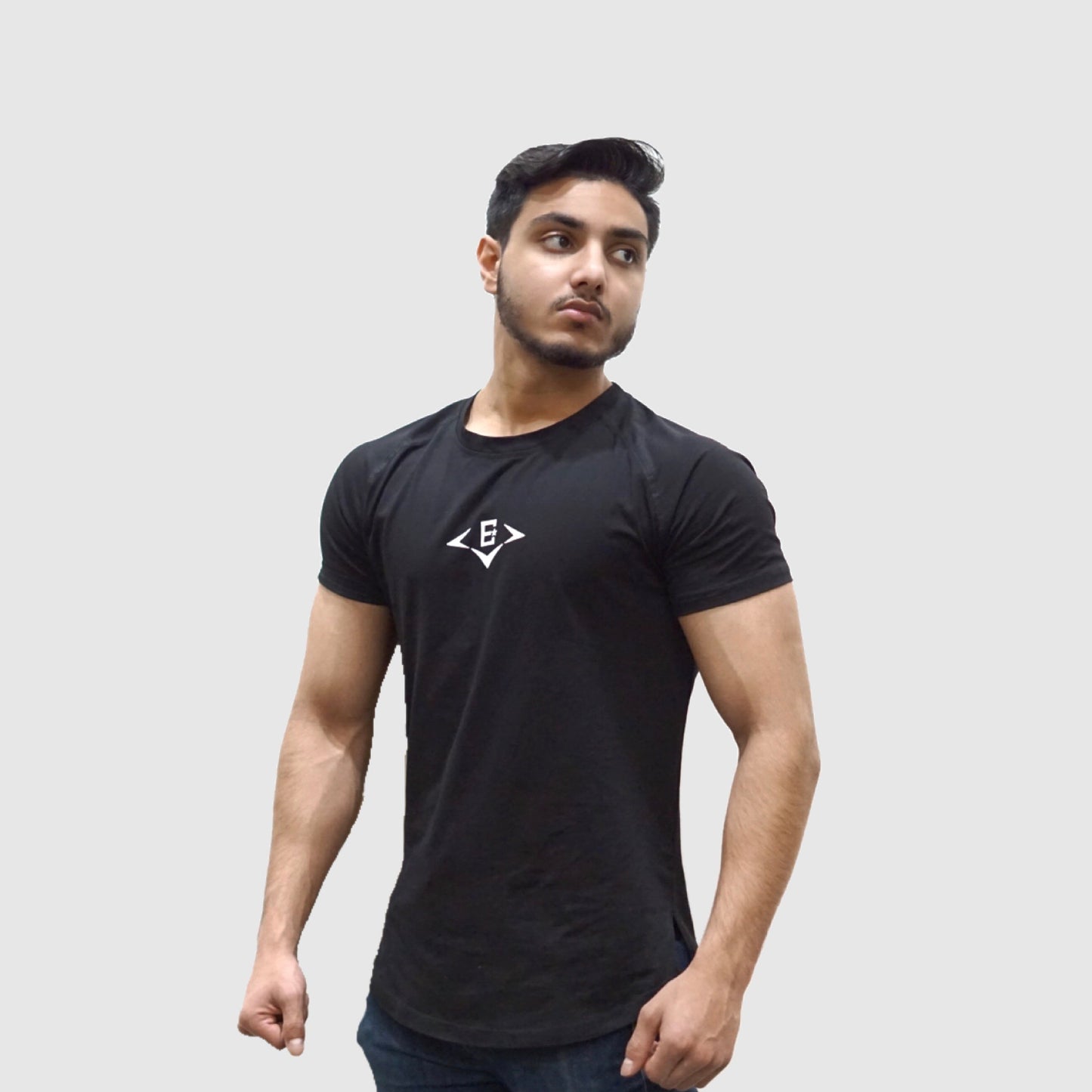 Black Retro Scoop Tee